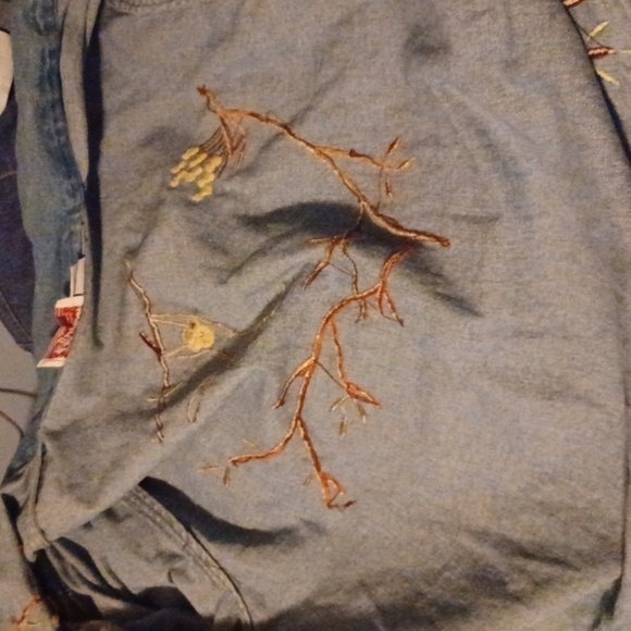 Adorable Stitched Monkey Design Blue Jean Jacket - Small - Picture 10 of 10